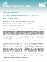 發表於 JOURNAL OF NUTRITIONAL SCIENCE，熱滅型植物乳酸菌 L-137 體質調整機制研究
